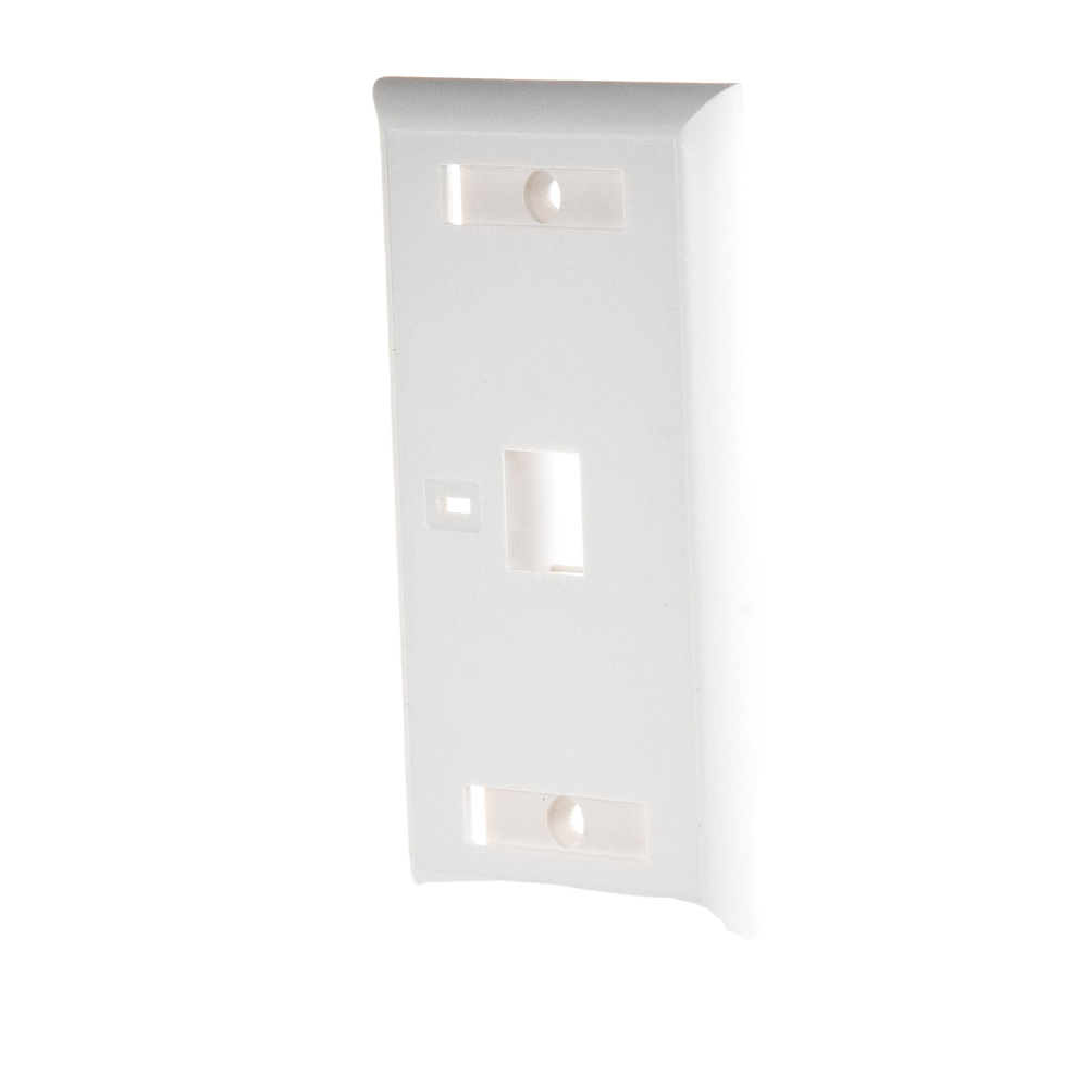 Placa de Pared de 1 Puerto, Keystone, con Espacio para Etiqueta, Color Blanco