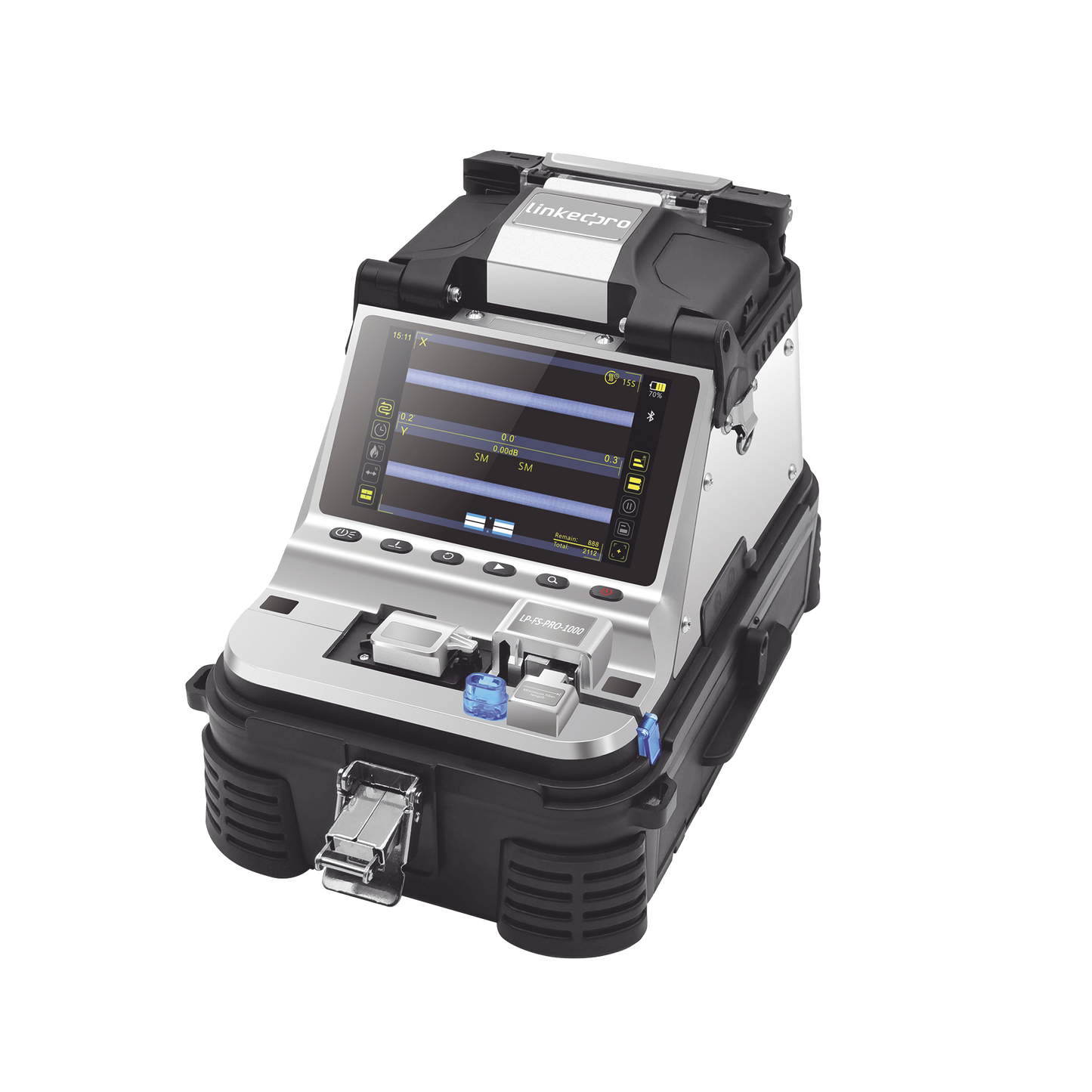 Fusionadora de Fibra Óptica MultiModo y MonoModo / 6 motores / Alineación por Núcleo / OPM + VFL / Cleaver Eléctrico de Gran Precisión / Capacitación básica virtual gratuita