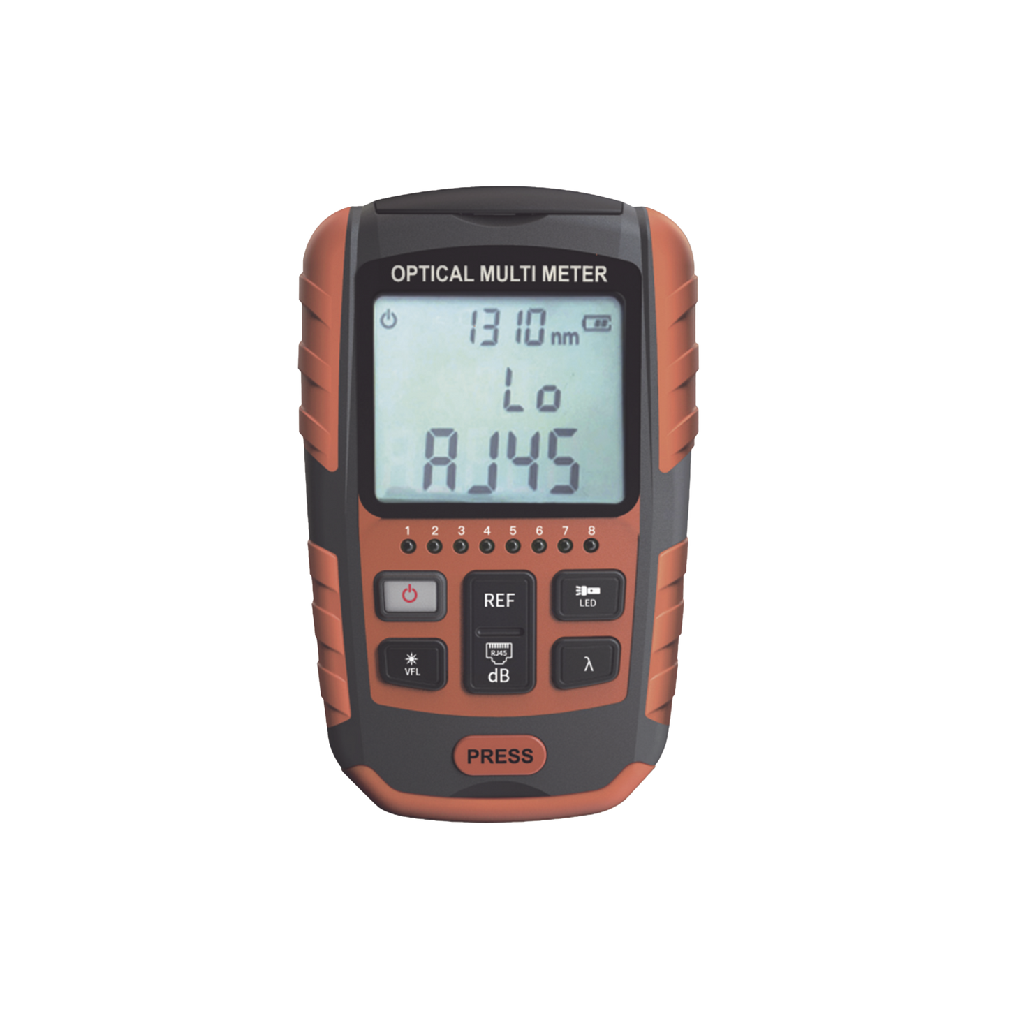Medidor de Potencia Óptica (MINI OPM) / Versión Reducida / Compatible con Fibra Óptica Multimodo y Monomodo / Soporta conectores SC, ST Y FC / Incluye Función de VFL 2 mW / Incluye función para probar Cables RJ45