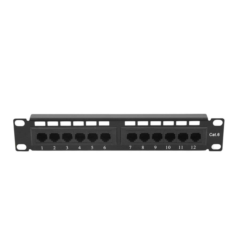 Panel de parcheo de impacto (110) UTP de 12 puertos Cat6, 10in