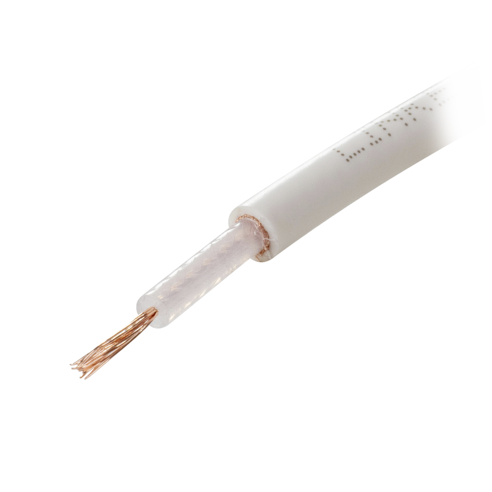 Carrete de 100 Metros (328.08 Pies) de Cable Tipo RG58AU, con Forro Blanco
