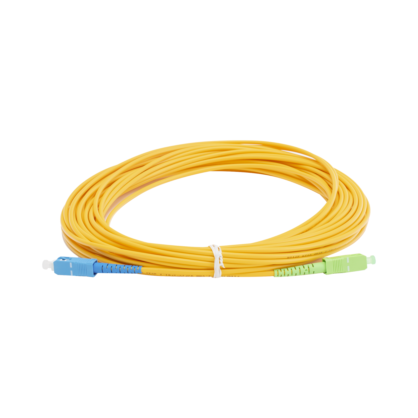 Jumper de Fibra Óptica Monomodo SC/UPC - SC/APC Simplex, Color Amarillo, 15 Metros (49.21 Pies)