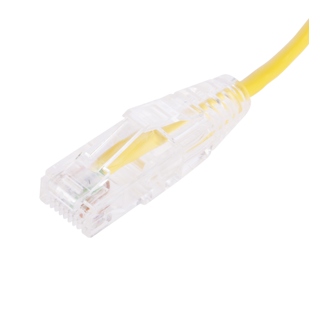 Cable de Parcheo Slim UTP Cat6 - 20 cm (7.87 Pulgadas) Amarillo Diámetro Reducido (28 AWG)
