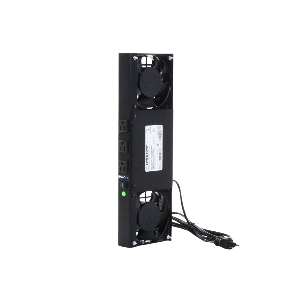 Kit de 2 Ventiladores (12 x 12 cm) con 3 Tomas de Corriente 110 Vca/50 Hz con Clavija