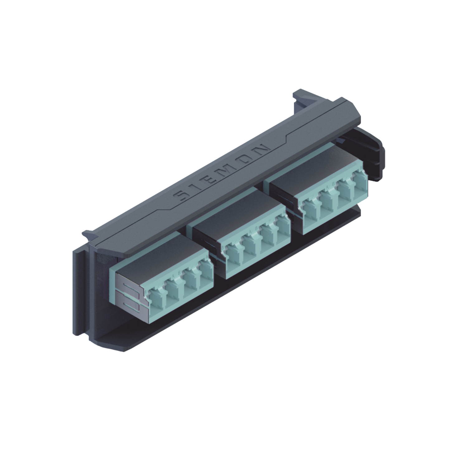 Placa Acopladora LightVerse, 6 Conectores Dúplex LC/UPC Shuttered, Acepta hasta 12 Fibras Multimodo OM3 y OM4