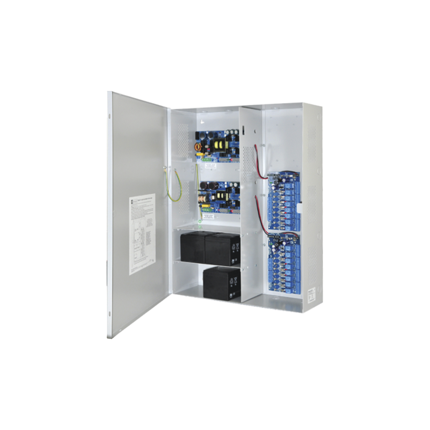 Fuente de poder DUAL ALTRONIX de 12 Vcc @ 9.3 Amper, y 24 Vcc @ 9.6 Amper con 16 salidas, con capacidad de batería de respaldo, requiere batería, para aplicaciones de control de acceso, alarmas, CCTV, con voltaje de entrada en 120 Vca