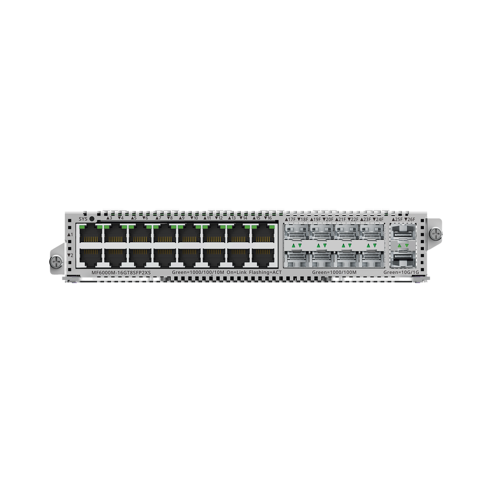 e-Lighten Tarjeta Modular para OLT modelo RG-NBF6002M, 16 puertos Ethernet de 1G, 8 puertos SFP de 1G y 2 puertos SFP+ de 10G