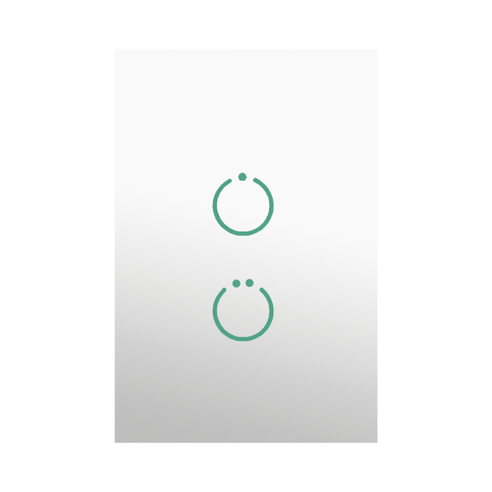 (ZWAVE) Interruptor On/Off panel táctil touch inalámbrico Zwave Plus 2 botones. Compatible con Hubitat HC8, Álula M2M, otro