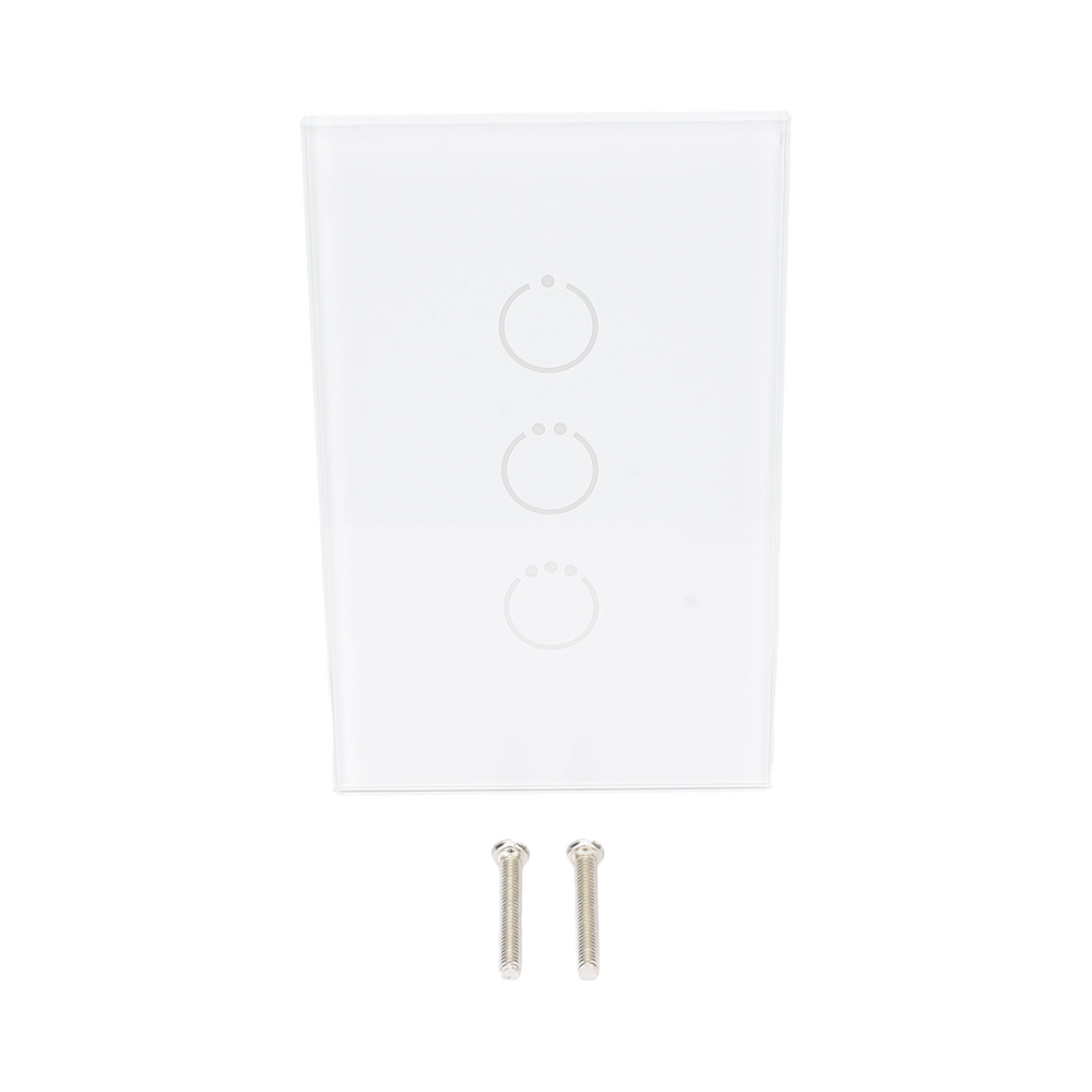 (ZWAVE) Interruptor On/Off panel táctil touch inalámbrico Zwave Plus 3 botones. Compatible con Hubitat HC8, Álula M2M, otro