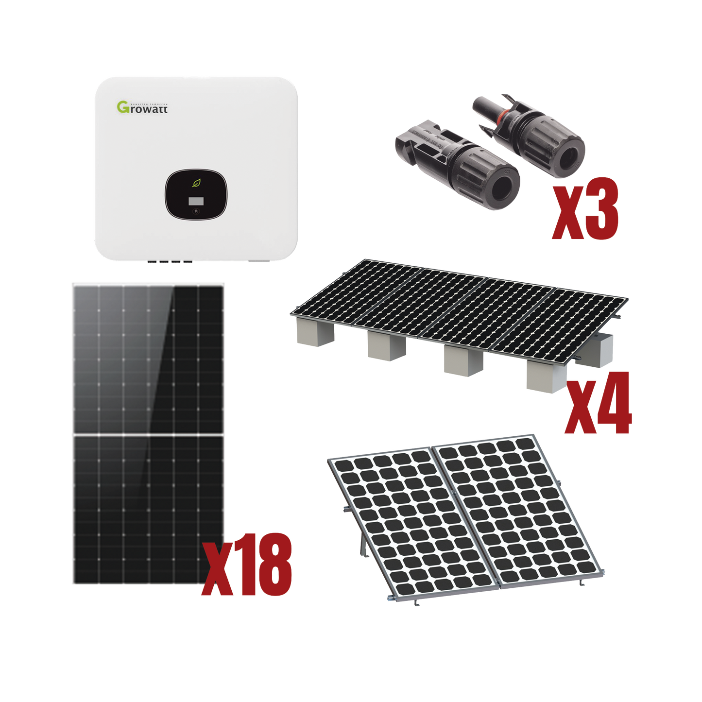 Kit Solar Interconexion / 10kW 220Vca / Inversor GROWATT / Montaje Incluido