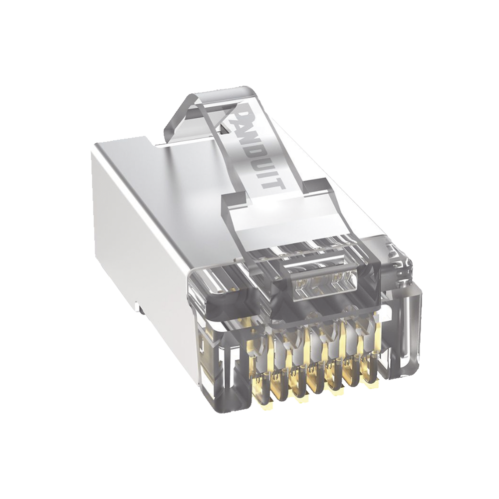 Plug RJ45 Cat5e Blindado, Para Cable UTP de Calibres 24-26 AWG, Chapado en Oro de 50 Micras, Paquete de 100 Piezas