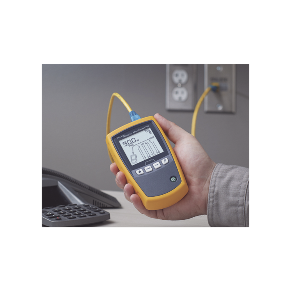 Verificador de Red MicroScanner PoE, para Comprobación de Redes de Voz, Datos, Video y PoE 802.3af, at, bt y UPOE, con Pantalla LCD Retroiluminada