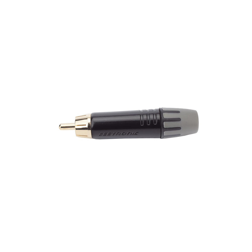 Conector Macho RCA | Carcasa Enchapada en Negro | Contacto Enchapado en Oro | Cable OD 3.5-6.5mm