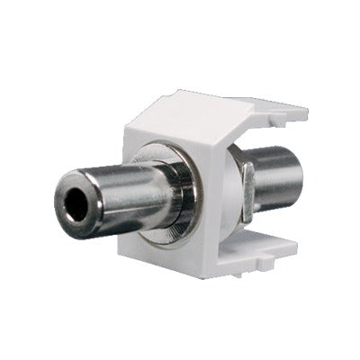 Módulo Acoplador Estéreo de 3.5 mm (1/8 Pulgadas), Tipo Keystone, de Paso, Color Blanco Mate