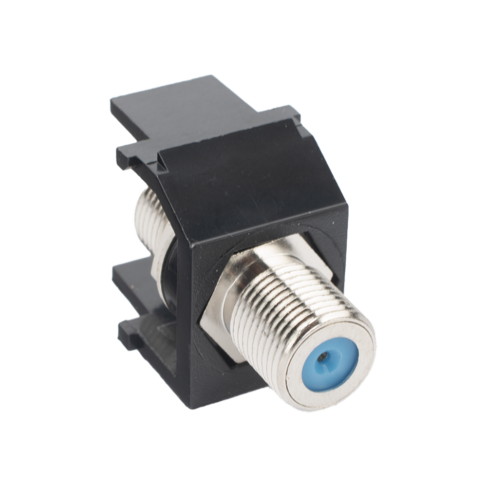 Módulo Acoplador Coaxial Tipo F, Keystone, de 75 Ohms, 3.0 GHz, Color Negro