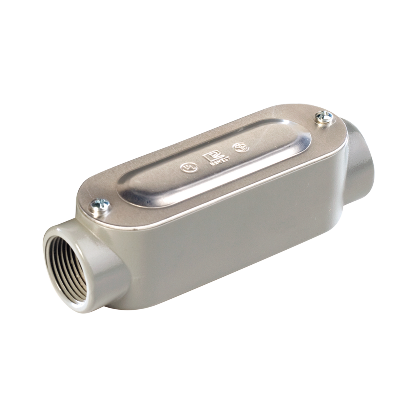 Caja Ovalada Roscada tipo C de 1/2" (12.7 mm) / Incluye tapa y tornillos.