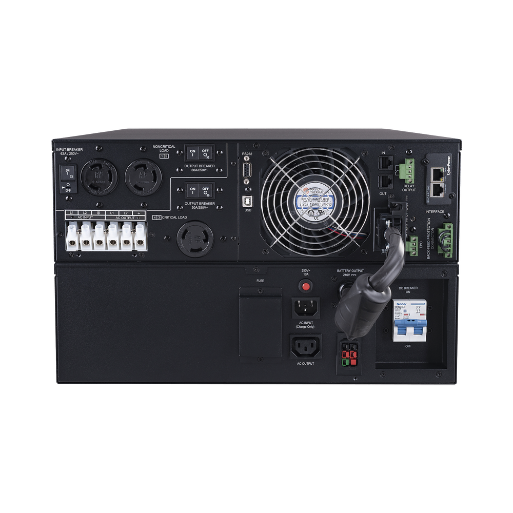 UPS de 8000 VA/ 8000 W, Online Doble Conversión, 200 - 240 Vac de Salida, Terminal Hardwired, Onda Senoidal Pura, Torre o Rack de 6 UR, Con 3 Tomas NEMA L6-30R