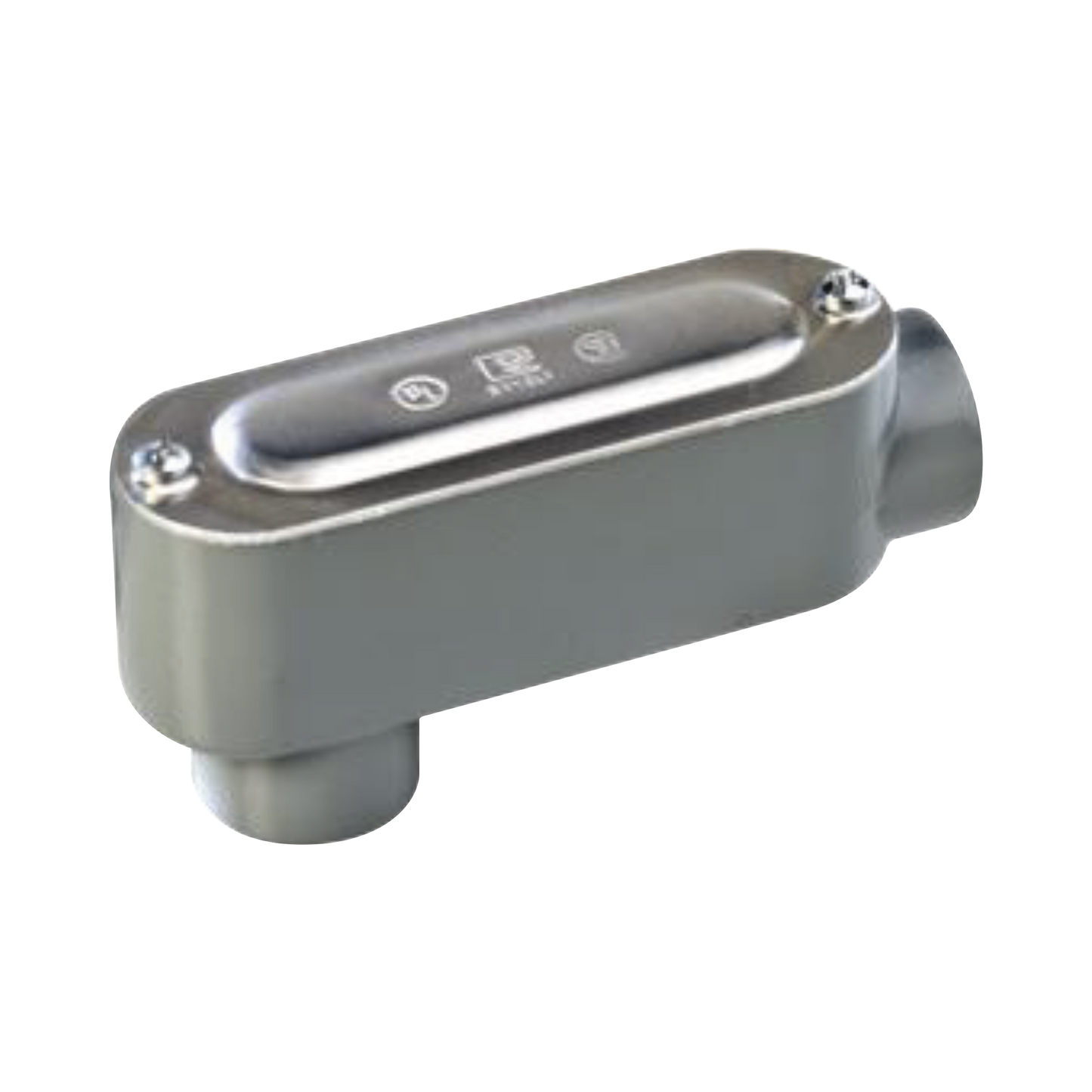 Caja oval roscada tipo LB de 2 1/2" L (50.8 mm) Incluye tapa y tornillos.