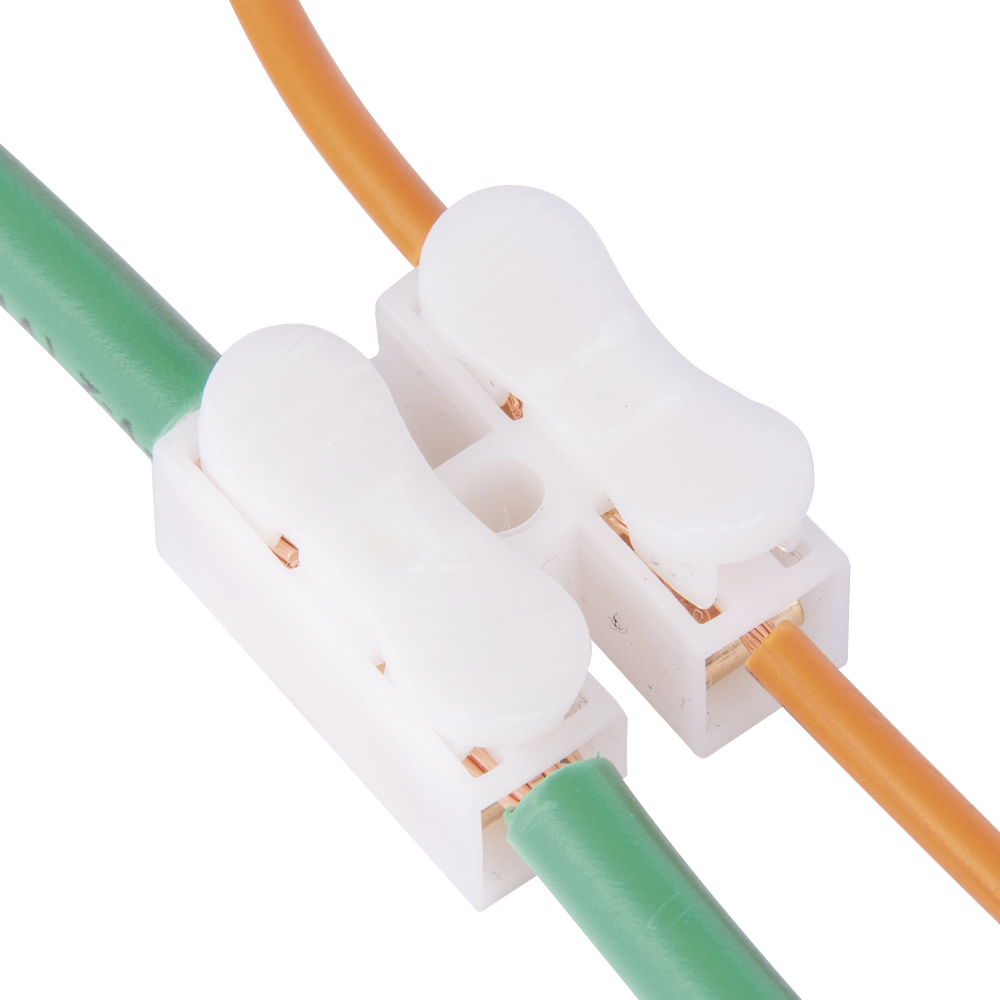 Conector tipo PUSH de 2 Contactos / Para una Conexión Rápida / Puentes de Cables