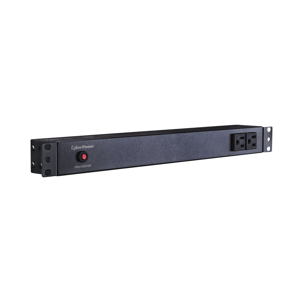 PDU Básico Para Distribución de Energía, Con 8 Tomas NEMA 5-15R Traseras y 2 Tomas 5-15R Frontales, 1UR, 15 Amp, 120 Vca
