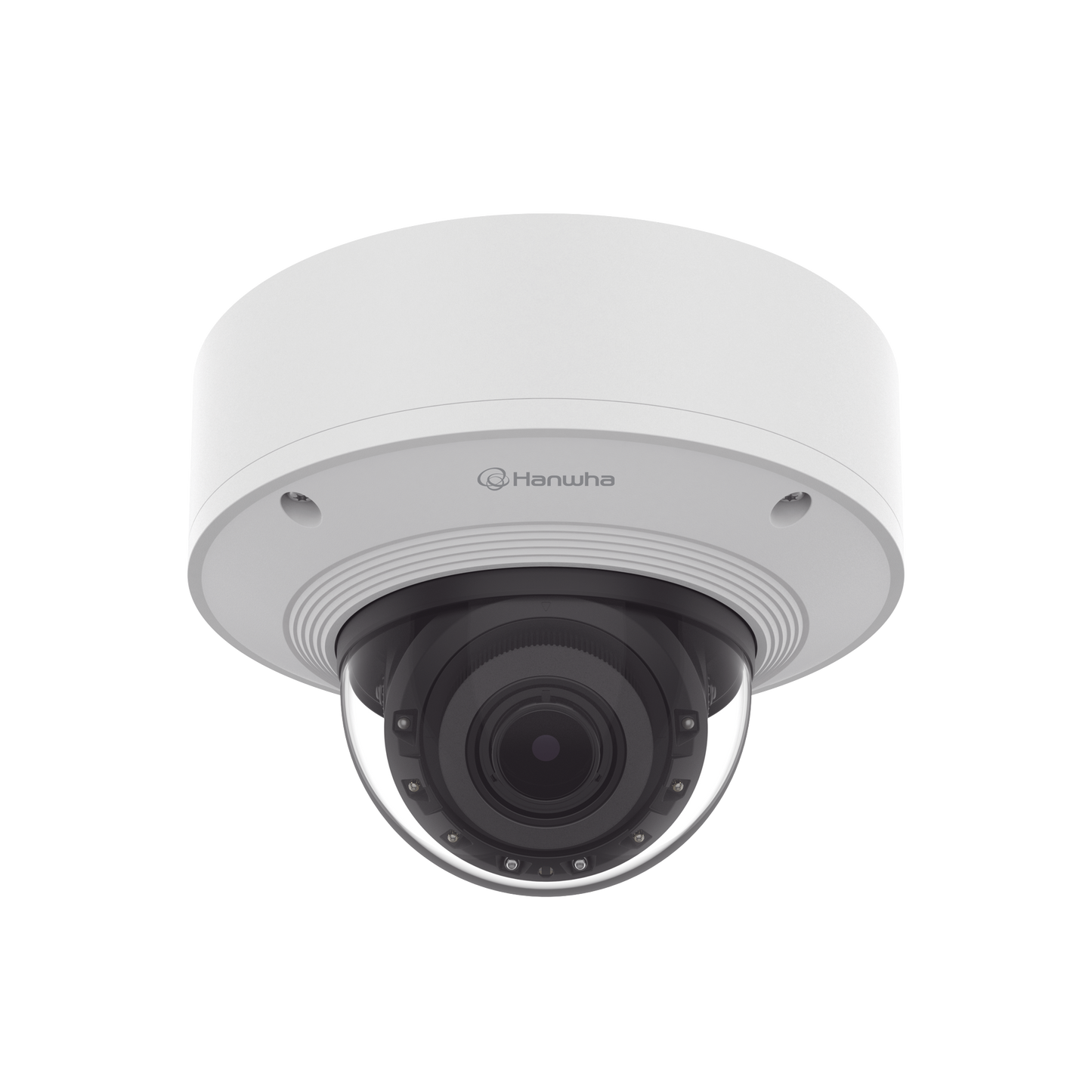 Cámara Domo 2MP Solid EDGE / Wisenet WAVE embebido / Antivandalica / Lente Motorizado de 4.38 A 9.33mm / P-Iris / WDR 120dB / 1TB SSD / IP66, IP67, IK10+, NEMA4X, IP6K9K