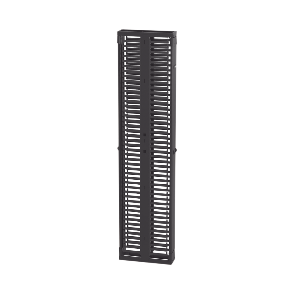 Organizador Vertical PatchRunner™, Doble (Frontal y Posterior), Para Rack Abierto de 45 Unidades, 6in de Ancho, Color Negro
