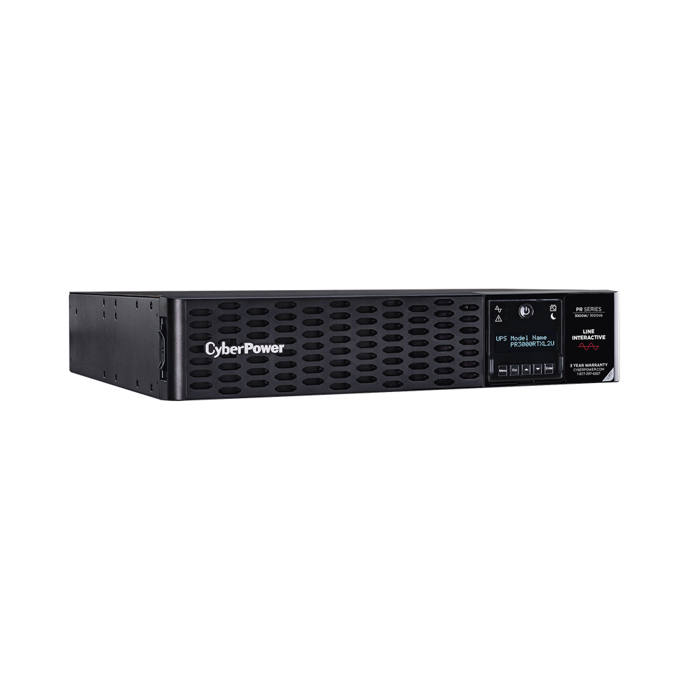 UPS de 3000 VA/3000 W, Topología Línea Interactiva, Entrada 120 Vca NEMA L5-30P, Onda Senoidal Pura, Torre o Rack de 2 UR, Con 8 Tomas 5-20R y 1 L5-30R