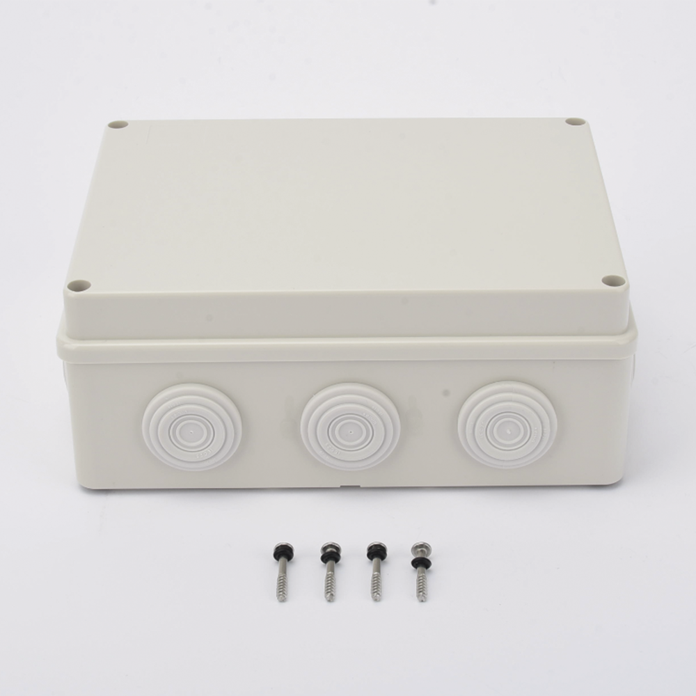 Caja Derivación-Conexión de Plástico (140 X 190 X 76 mm) con 10 Glándulas de Goma. Para Instalaciones Comerciales, Residenciales e Industriales. Incluye Tornillería para su Tapa. Funciona También como Registro.