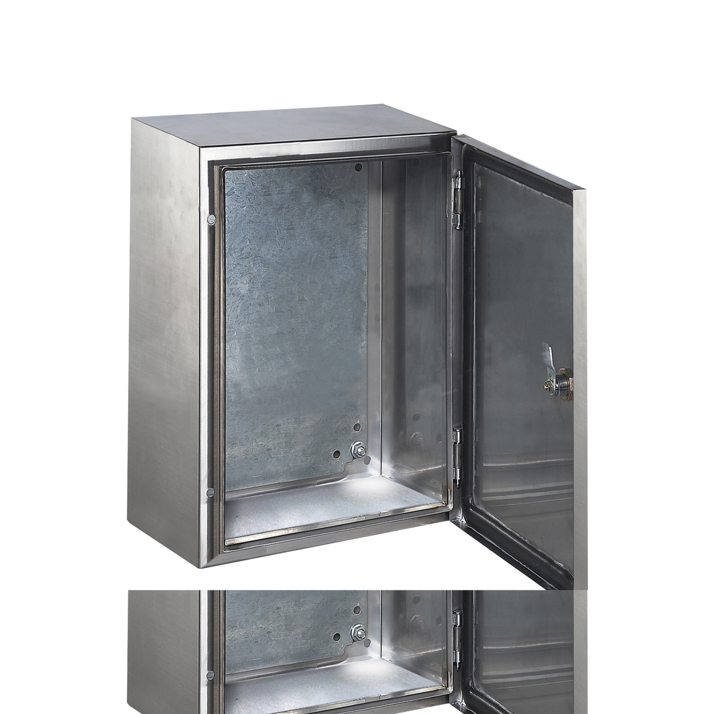 Gabinete de Acero Inoxidable IP66 Uso en Intemperie (300 x 400 x 200 mm) con Placa Interna Galvanizada.