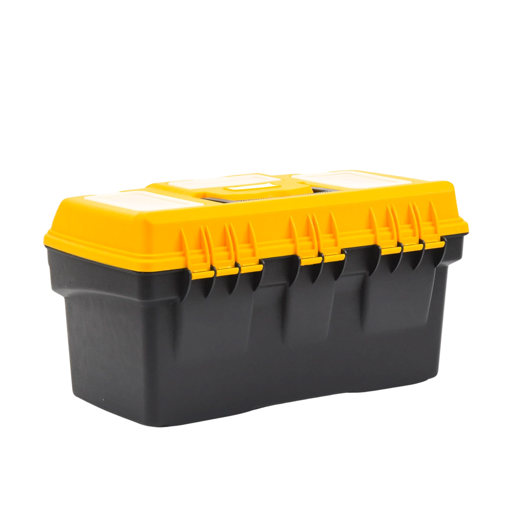 Caja Porta Herramientas 17", 44x26x23 cm Bicolor con Compartimientos para Tornillos.