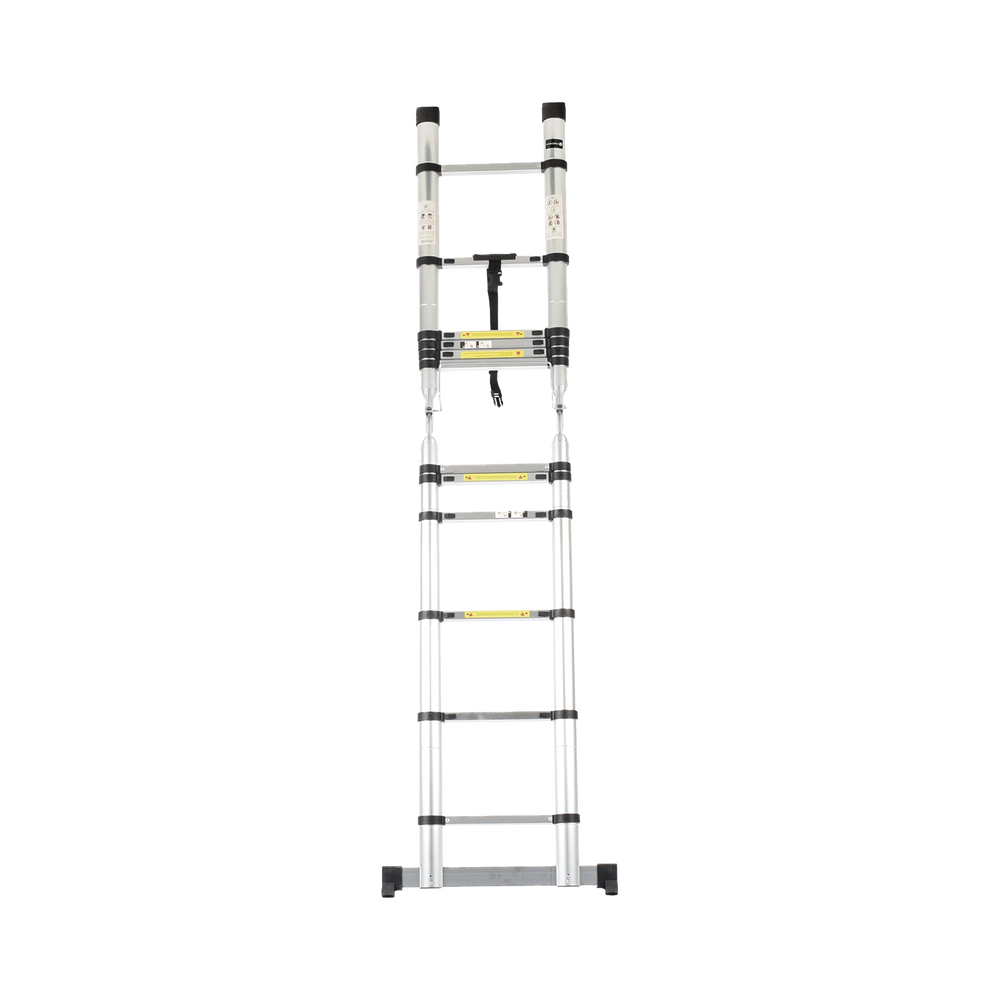 Escalera Telescópica de Aluminio Tipo Tijera de 1.9 + 1.9 Metros de Altura