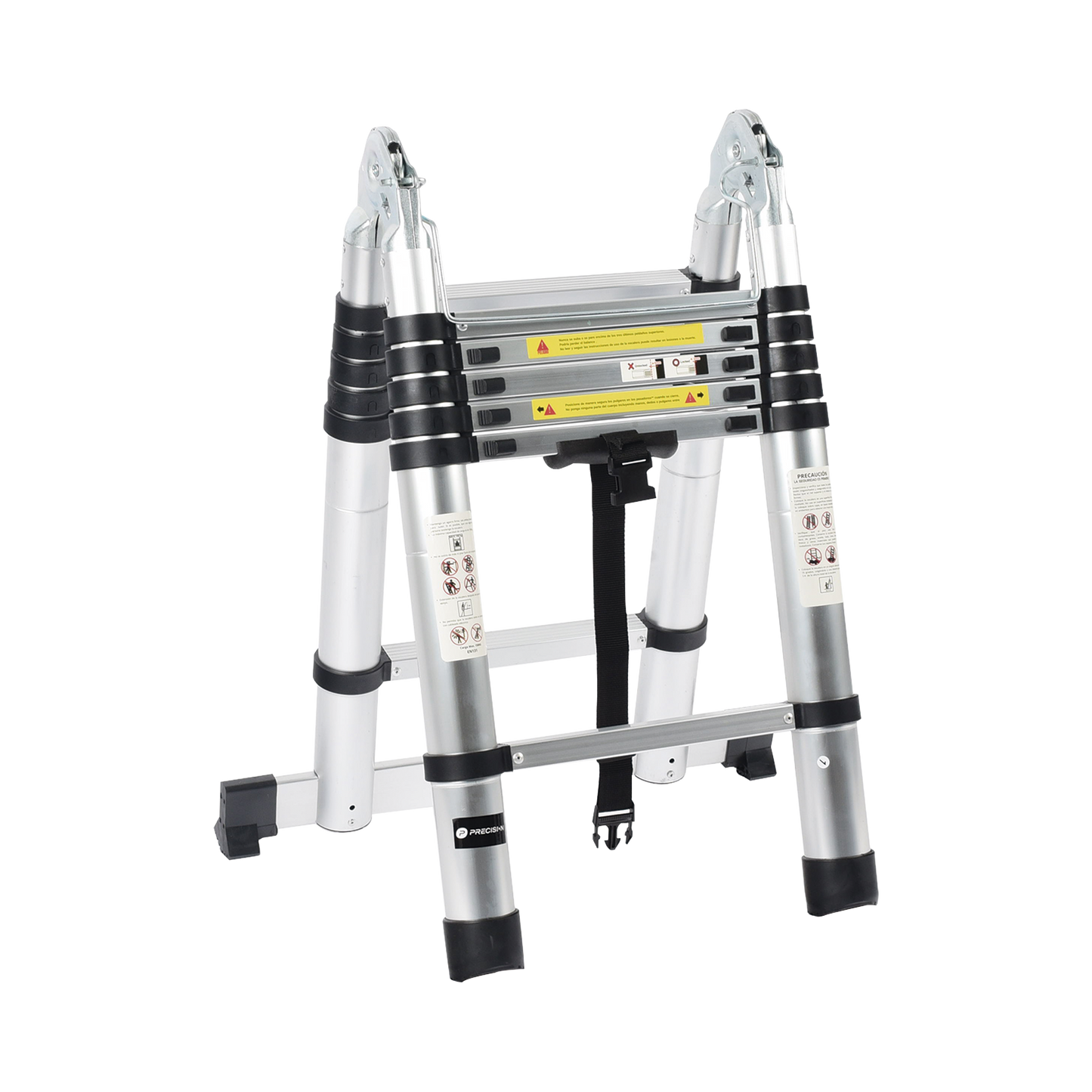 Escalera Telescópica de Aluminio Tipo Tijera de 1.9 + 1.9 Metros de Altura