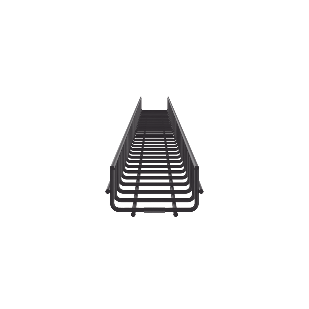 Charola Wire Basket de 12 in (304 mm) de Ancho, 2 in (50 mm) de Alto, 3 m de Largo, Hasta 209 Cables Cat6, Color Negro