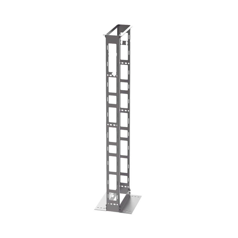 Rack de Dos Postes Estándar de 19 in, Rieles Numerados y Roscados #12-24, 6 in de Profundidad, Fabricado en Acero, 45 Unidades de Rack, Color Negro