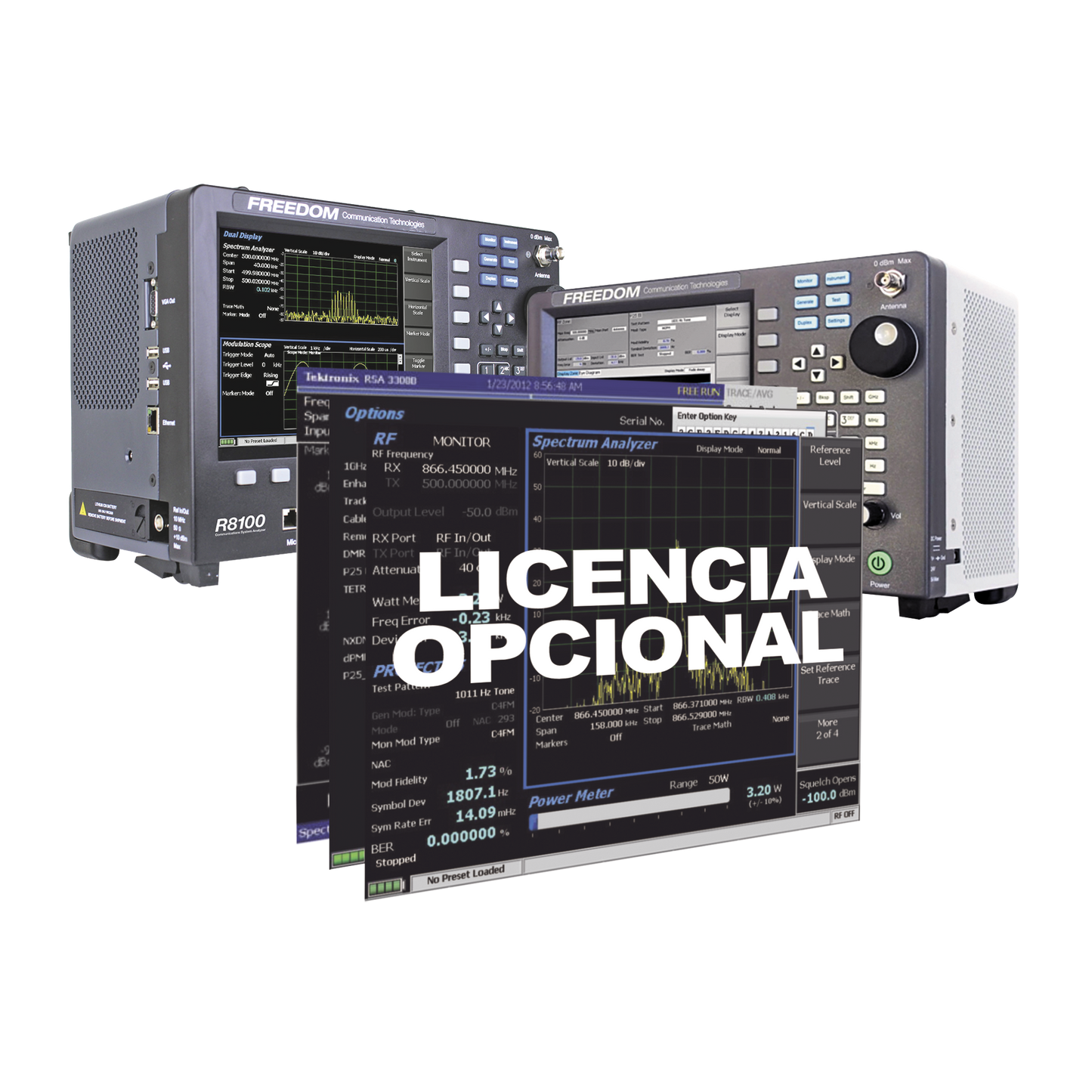 Opción Software para Analizador de Espectro Mejorado y Doble Pantalla en Analizadores R8000 /R8100.