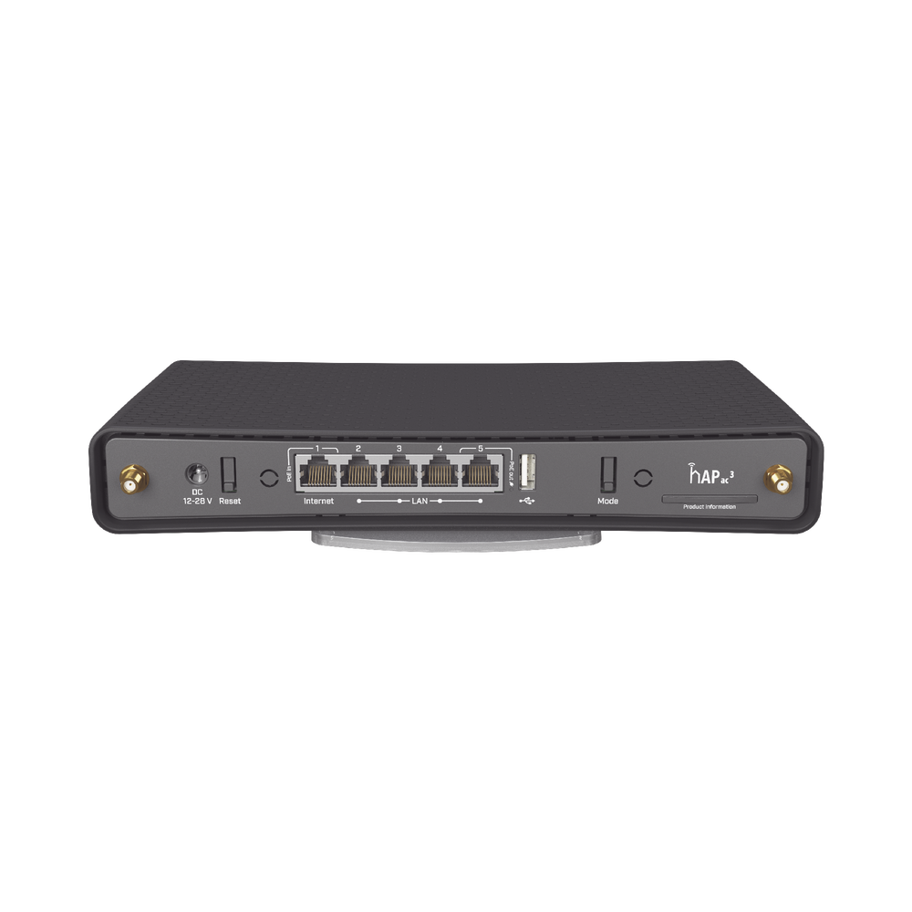 (hAP ac3) Router inalámbrico de doble banda con 5 puertos Gigabit Ethernet y antenas externas de alta ganancia