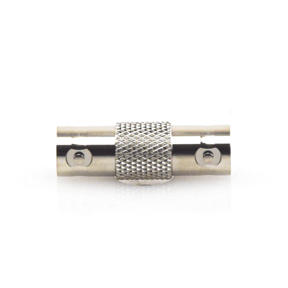 Adaptador Tipo Barril para 50 Ohm de Conectores BNC Hembra a BNC Hembra, Niquel/Oro/Polipropileno.