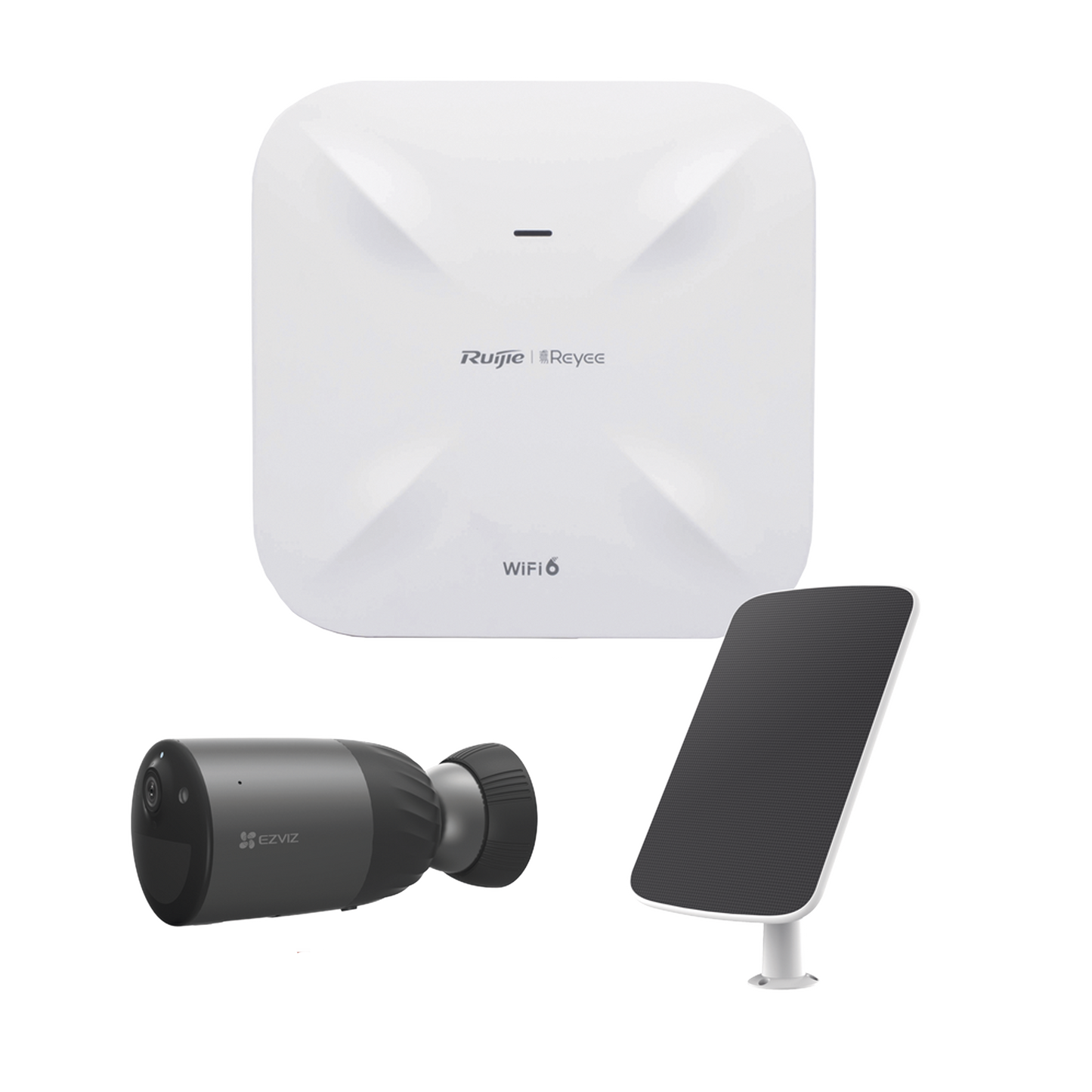 Kit de Cámaras Wi-Fi con Access Point/ Incluye 1 Cámara de Batería CS-BC1C / 1 Pane solar Mod. CS-CMT-SOLARPANEL-E / 1 Access Point RG-RAP6260(G)