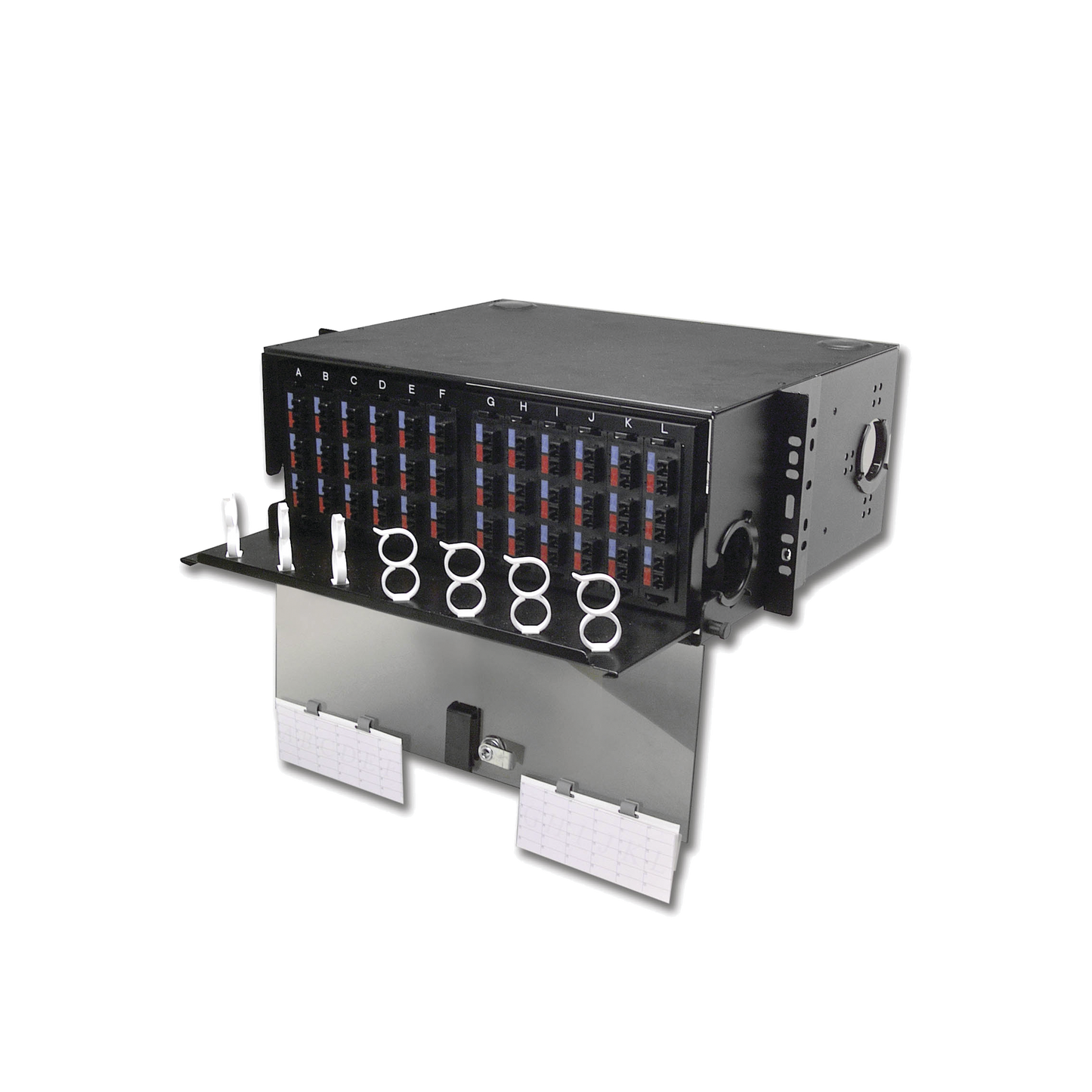 Panel de Conexión de Fibra Óptica (RIC3) Para Rack de 19in, Acepta 12 Placas Quick Pack, Hasta 288 Fibras, 4 UR