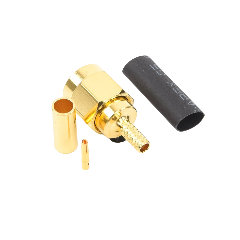 Conector SMA Macho Inverso de Anillo Plegable para Instalar en Cables RG-174/U y RG-316/U.