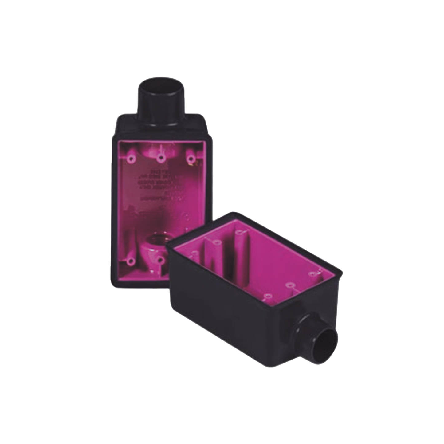 Caja Rectangular de 3/4" / Con Recubrimiento exterior de PVC e interior Purpura.