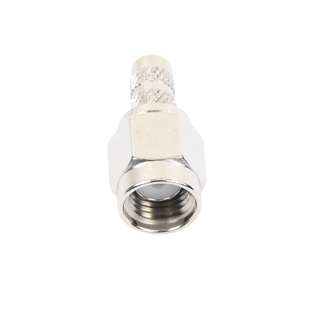 Conector SMA Macho de anillo plegable para cable RG-58/U, Niquel / Oro / Teflón.