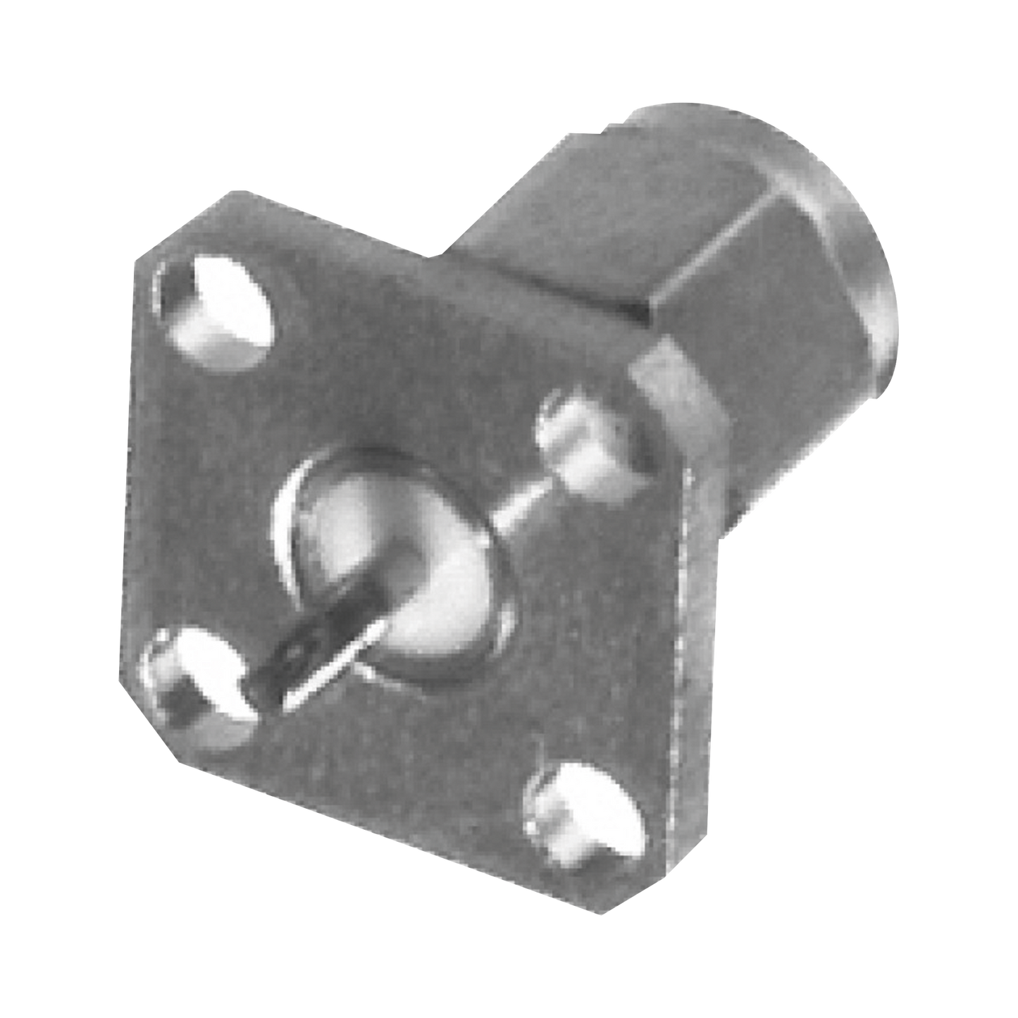 Conector SMA Macho de Montaje en Panel de 4 Perforaciones y Terminal Soldable, Níquel/ Oro/ Teflón.​