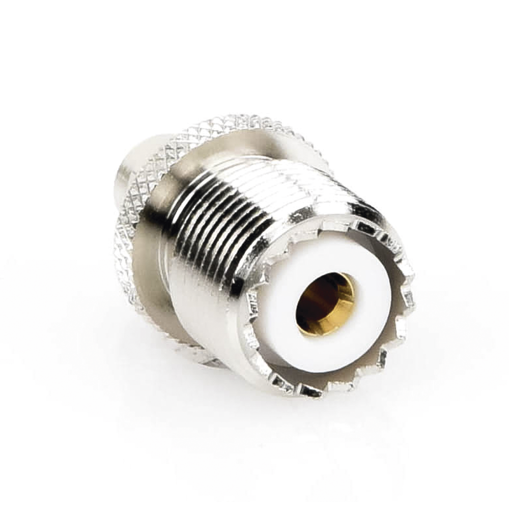 Adaptador en Línea, de Conector SMA Macho a UHF Hembra (SO-239), Níquel/ Oro/ Teflón.