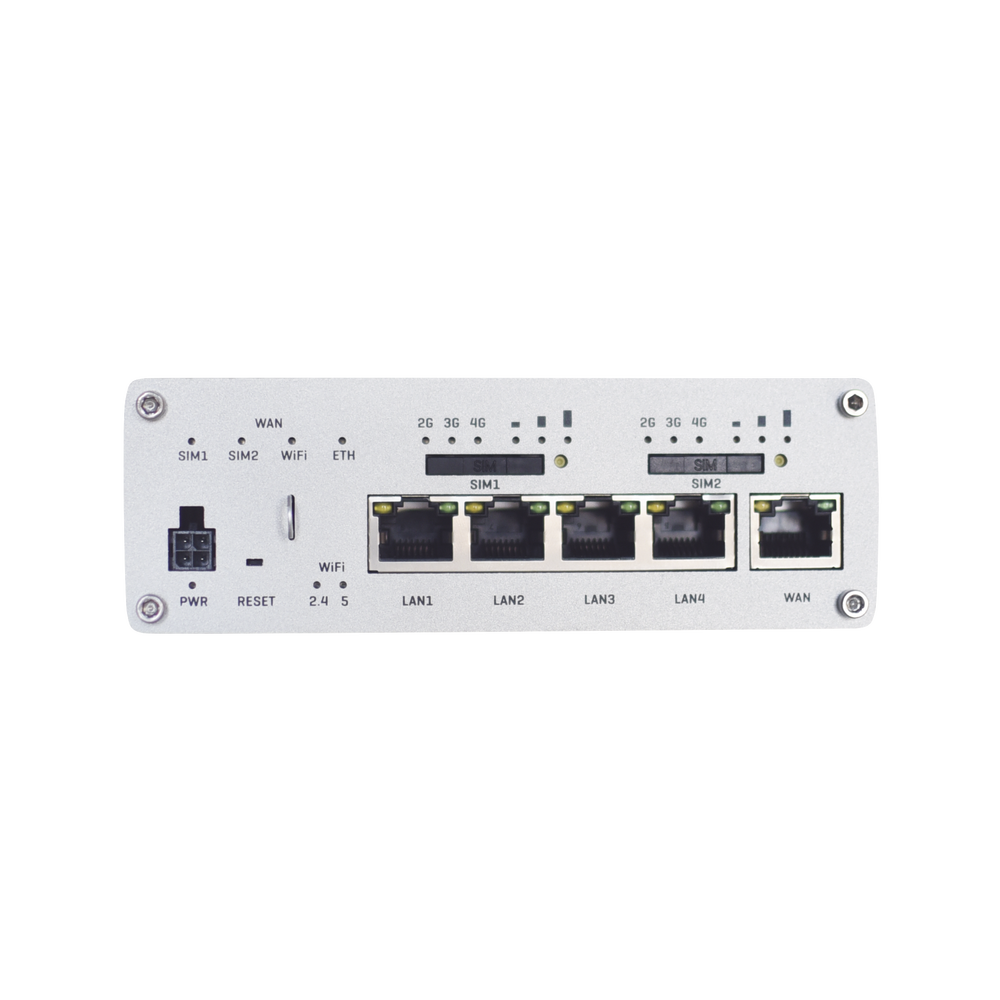 Router Industrial Dual LTE Cat 6 / 600 Mbps / 5 Puertos Gigabit / WiFi 5 / Doble SIM / GNSS / PoE / -40°C a 75°C