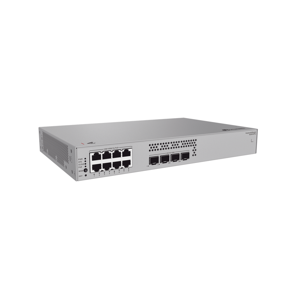 Switch de Acceso Gigabit Administrable PoE Capa 2 / 8 puertos 10/100/1000 Mbps (PoE) / 4 Puertos 2.5GE SFP Uplink / ERPS / IMGP Snooping / DHCP Snooping / PoE Perpetuo / 128 W / Administración Nube Gratis