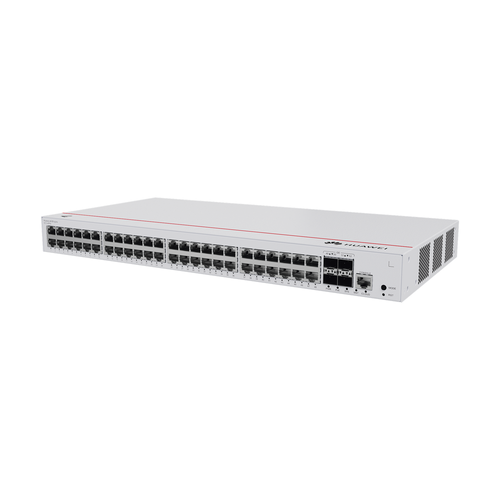 Switch de Distribución/Core Gigabit Administrable PoE Capa 3 / 48 puertos 10/100/1000 Mbps (PoE) / 4 Puertos 1GE SFP Uplink / ERPS / Rutas Estáticas / iStack / PoE Perpetuo / 380W / Administración Nube Gratis