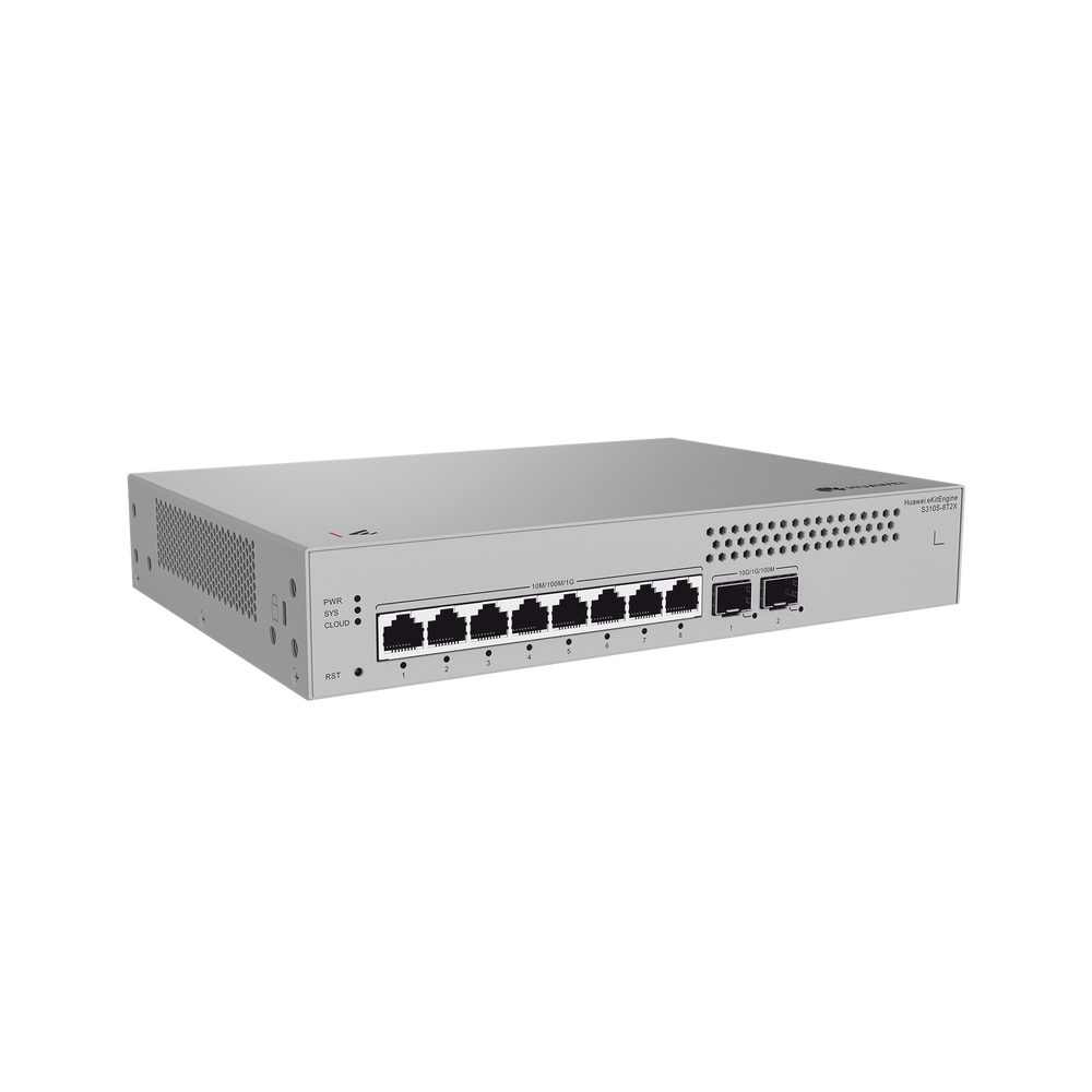 Switch de Acceso Gigabit Administrable Capa 2+ / 8 puertos 10/100/1000 Mbps / 2 Puertos 10GE SFP Uplink / ERPS / Rutas Estáticas / Administración Nube Gratis