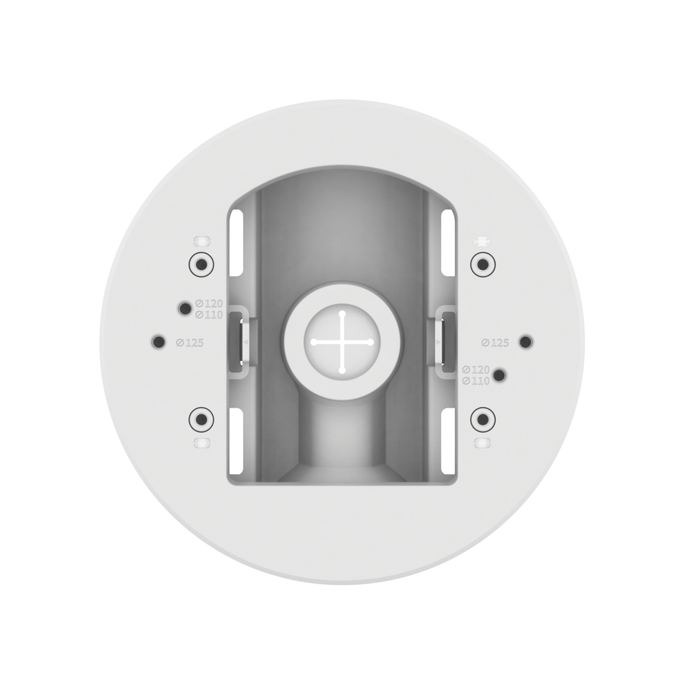 Montaje adaptador para instalacion en poste de camaras Domo y Bala serie X o P marca Hanwha