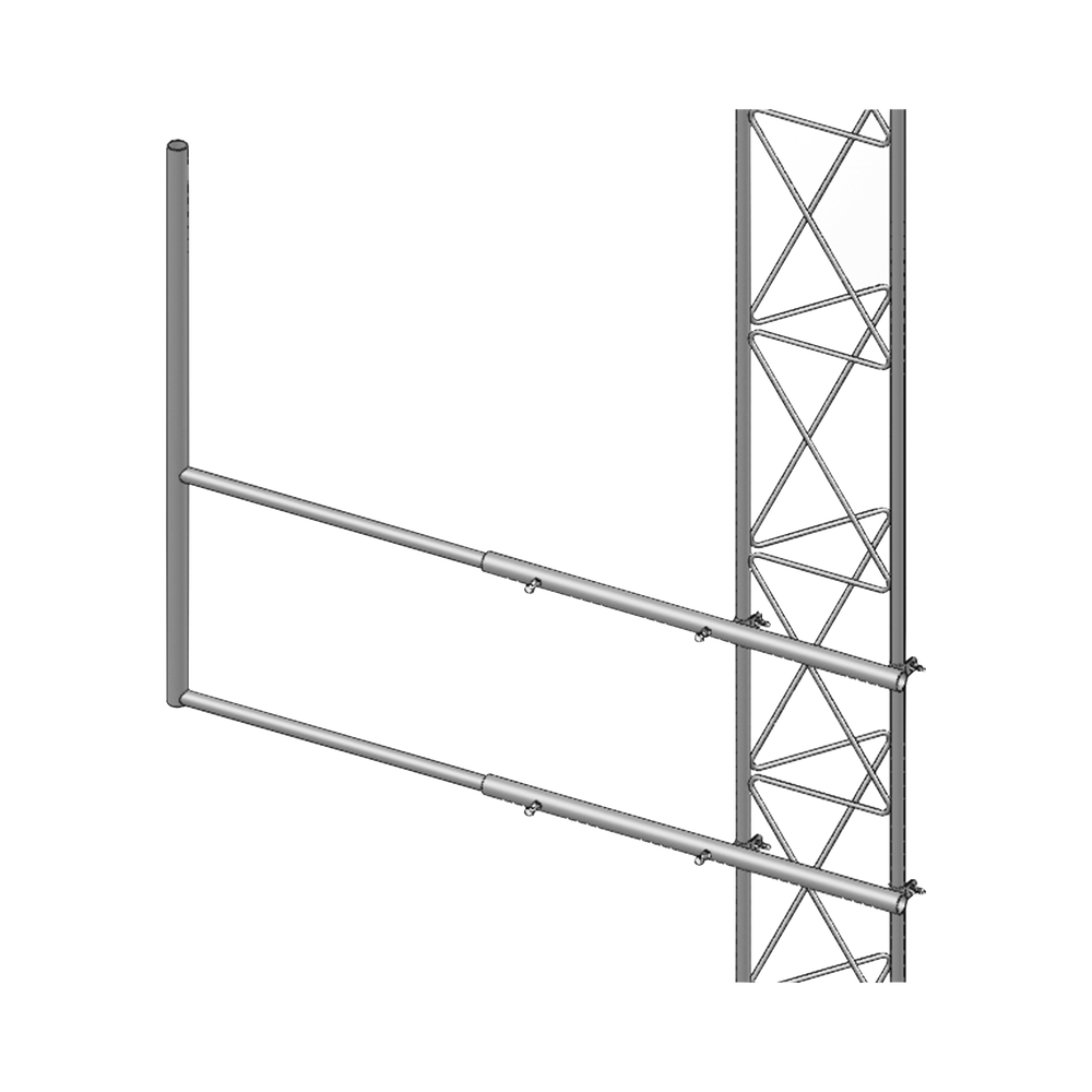 Brazo tipo "F", para tramos STZ-45, galvanizado por electrólisis.
